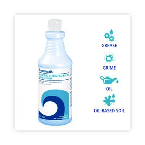 Boardwalk Industrial Strength Alkaline Drain Cleaner and Clog Remover, 32 oz Bottle (4823EA)