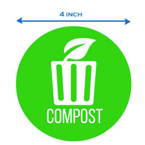 HLS Commercial Vinyl Decals, Compost, 4" Diameter, Green/White, 3/Pack (HLSKERCCOMP3)