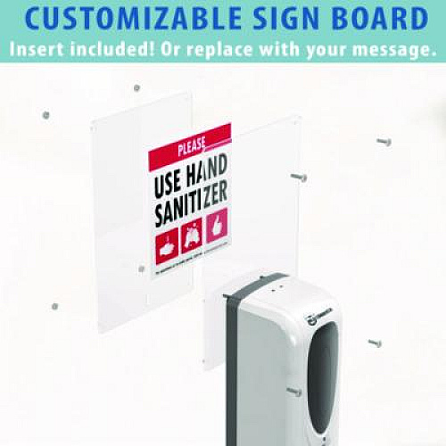 HLS Commercial Sanitizer Dispenser, 1,000 mL, 13 x 11.5 x 63, Silver (HLSSDS01)
