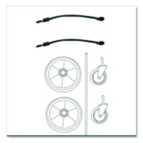 Rubbermaid Commercial 8" Ball Bearing Wheel and 4" Swivel Stem Caster Kit with Axle for Microfiber Cleaning Cart, (2) Wheels, (2) Casters (9T94M1)