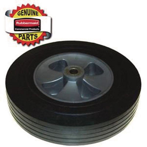 Rubbermaid Commercial 12-inch Wheel for 1 Cu Yd Standard Duty Tilt Truck, Black/Gray (1315L3)