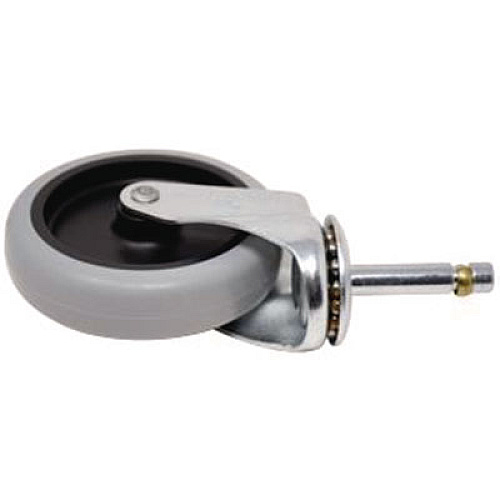 Rubbermaid Commercial 4" Swivel Stem Caster with Insert for Janitor Cart 2000, Grip Ring Stem, Black/Gray/Silver (6173L1)