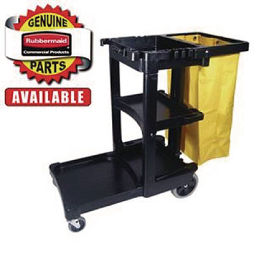 Rubbermaid Commercial Wheel/Axle Parts for 6173 Janitor Cart 2000, (2) 8" Wheels, Black/Gray (6173L9GRA)