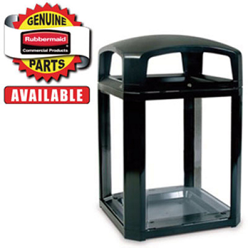 Rubbermaid Commercial Stationary/Moving Collar for Container, Square, 26.25 x 26.25 x 4, Black (FG3975L3BLA)