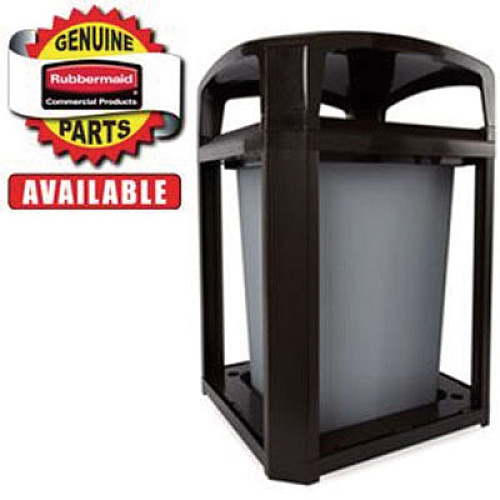 Rubbermaid Commercial Stationary/Moving Collar for Container, Square, 26.25 x 26.25 x 4, Black (FG3975L3BLA)