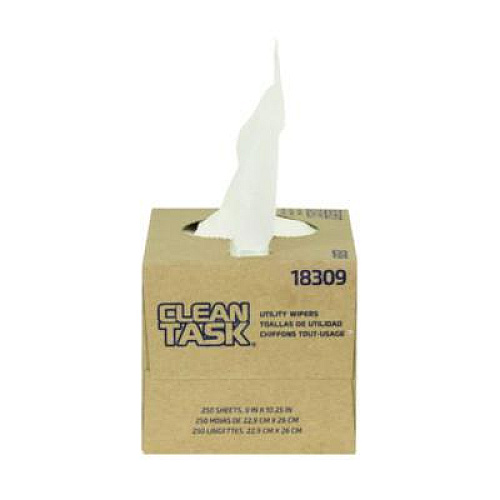 Sellars Clean Task Utility Wipers, 1-Ply, 9 x 10.25, White, 250 Sheets/Box, 24 Boxes/Carton (18309)