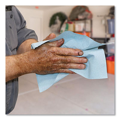 Sellars TOOLBOX Blue Shop Towels, 1-Ply, 10 x 12, Blue, 200 Sheets/Box, 4 Boxes/Carton (55202)