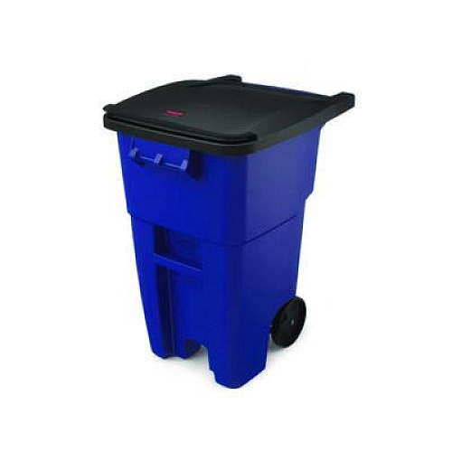 Rubbermaid Commercial Square Brute Rollout Container, 50 gal, Molded Plastic, Blue (9W27BLU)