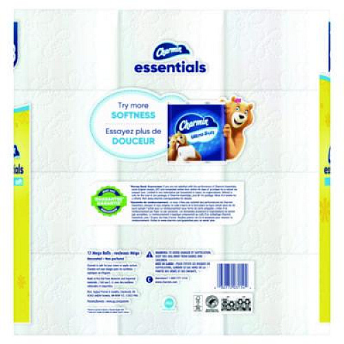 Charmin Essentials Soft Bathroom Tissue, Septic Safe, 2-Ply, White, 330 Sheets/Roll, 12 Rolls/Pack, 4 Packs/Carton (03154)