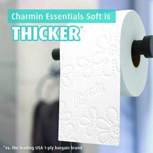 Charmin Essentials Soft Bathroom Tissue, Septic Safe, 2-Ply, White, 330 Sheets/Roll, 12 Rolls/Pack, 4 Packs/Carton (03154)