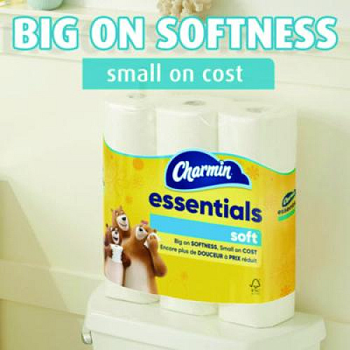 Charmin Essentials Soft Bathroom Tissue, Septic Safe, 2-Ply, White, 330 Sheets/Roll, 12 Rolls/Pack, 4 Packs/Carton (03154)