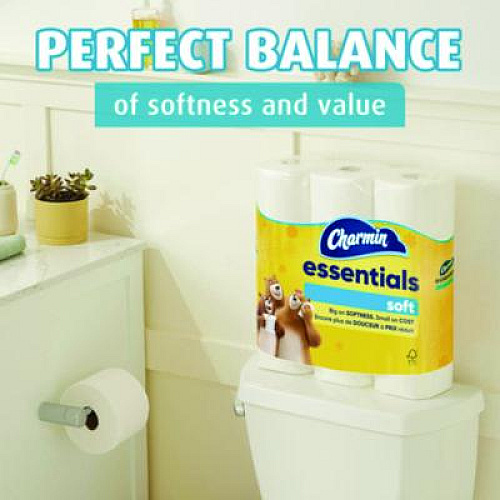 Charmin Essentials Soft Bathroom Tissue, Septic Safe, 2-Ply, White, 330 Sheets/Roll, 12 Rolls/Pack, 4 Packs/Carton (03154)