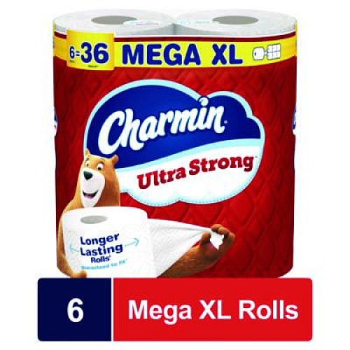 Charmin Ultra Strong Bathroom Tissue, Septic Safe, 2-Ply, White, 330 Sheets/Roll, 6 Rolls/Pack, 3 Packs/Carton (13449)