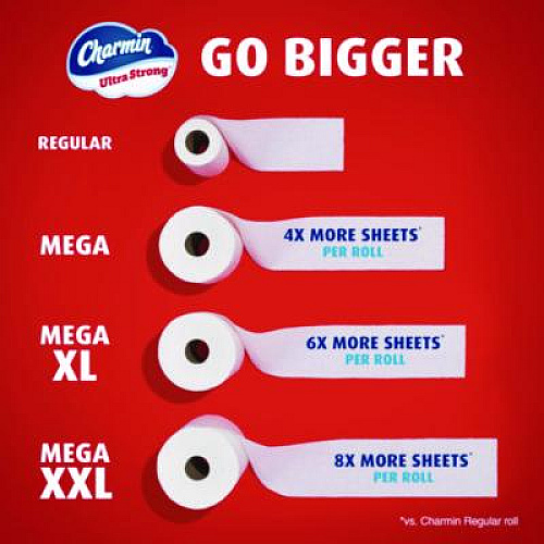Charmin Ultra Strong Bathroom Tissue, Septic Safe, 2-Ply, White, 330 Sheets/Roll, 6 Rolls/Pack, 3 Packs/Carton (13449)