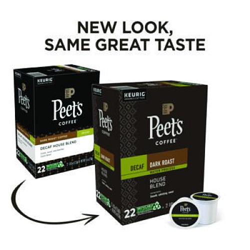 Peet's Coffee & Tea House Blend Decaf K-Cups, 22/Box (6544)