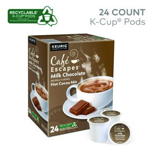 Caf Escapes Cafe Escapes Milk Chocolate Hot Cocoa K-Cups, 24/Box (6801)