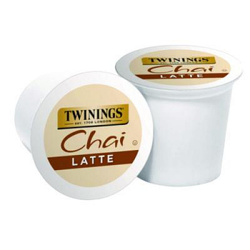 TWININGS Tea K-Cups, Chai Tea with Non-Fat Milk and Sweetener, 25% Less Sugar, 0.53 oz K-Cups, 22/Box (11007)