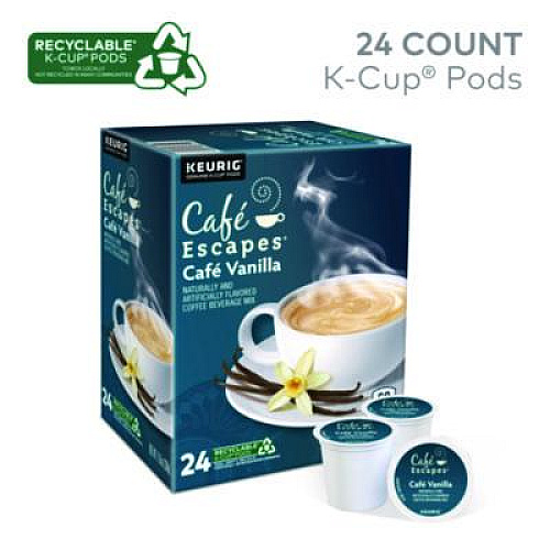 Caf Escapes Cafe Vanilla K-Cups, 24/Box (6812)