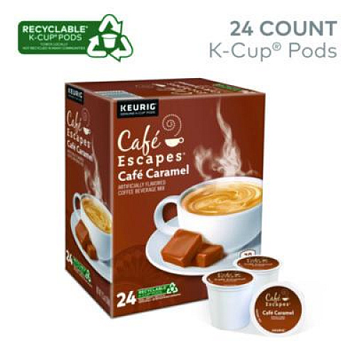 Caf Escapes Cafe Caramel K-Cups, 24/Box (6813)