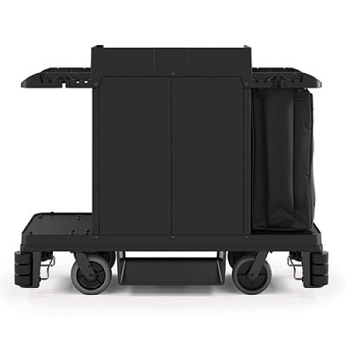 Suncast Commercial Premium Housekeeping Cart, Plastic, 1 Shelf, 24 x 62.13 x 49.75, Black (HKC2000)