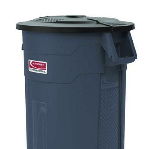 Suncast Commercial 55-Gallon Utility Trash Can Lid, 28.25 x 26.75 x 3, Black (TCU55GLIDD)