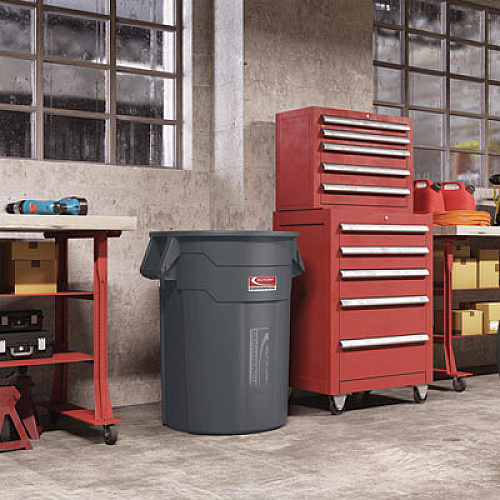 Suncast Commercial Utility Trash Can, 56.9 gal, Plastic, Gray (TCU55)