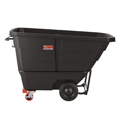 Suncast Commercial 1 cu yd Standard Duty Tilt Truck, Forkliftable Frame, 1,300 lb Capacity, Black (RMTTSD100D)