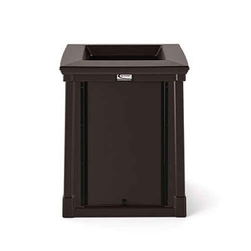 Suncast Commercial Resin Customizable Garbage Can with Open Lid, 34.4 gal, Plastic, Java (RMCC3502)