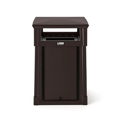 Suncast Commercial Resin Customizable Garbage Can with Covered Lid, 34.4 gal, Plastic, Java (RMCC3501)