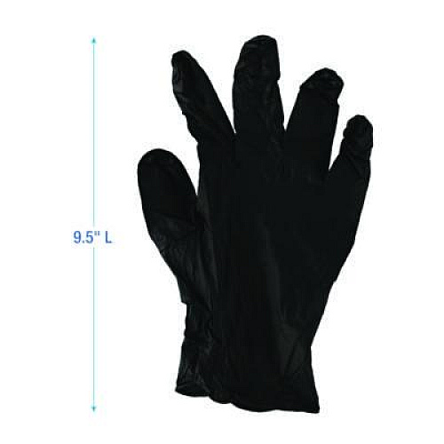 Boardwalk 396 Series Disposable General-Purpose Nitrile Gloves, Powder-Free, Small, 4.4 mil Thick, 9.5" Long, Black, 100/BX, 10 BX/CT (396SCTA)