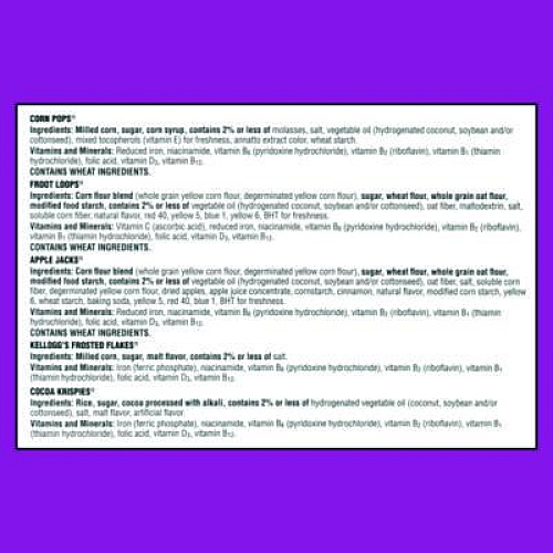 Kellogg's Cereal Assortment Pack, Assorted Flavors, Single Serve Box, 25/Carton (22002287)