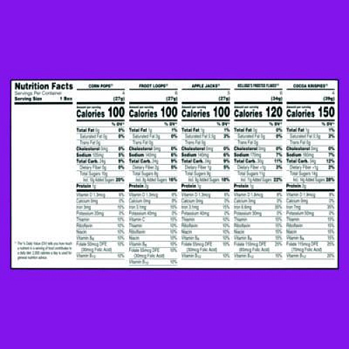 Kellogg's Cereal Assortment Pack, Assorted Flavors, Single Serve Box, 25/Carton (22002287)