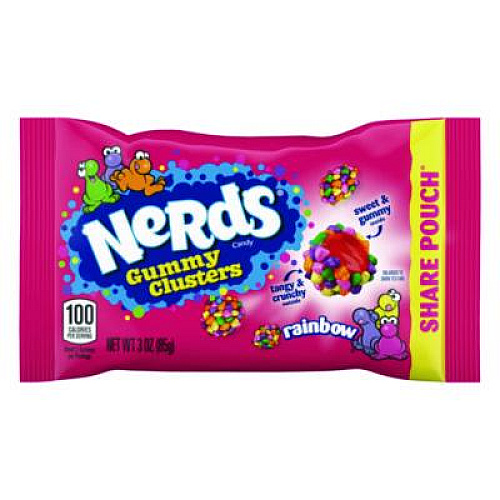 NERDS Rainbow Gummy Clusters Share Pack, Assorted Flavors, 3 oz Packet, 12/Carton (22002360)