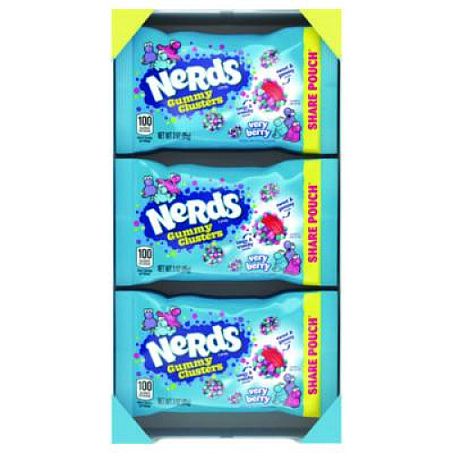 NERDS Very Berry Clusters Share Pack, Berry, 3 oz Packet, 12/Carton (22002361)