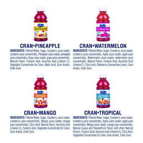 Ocean Spray Tropical Variety Pack, Assorted Flavors, 10 oz Bottle, 24/Carton (22002377)