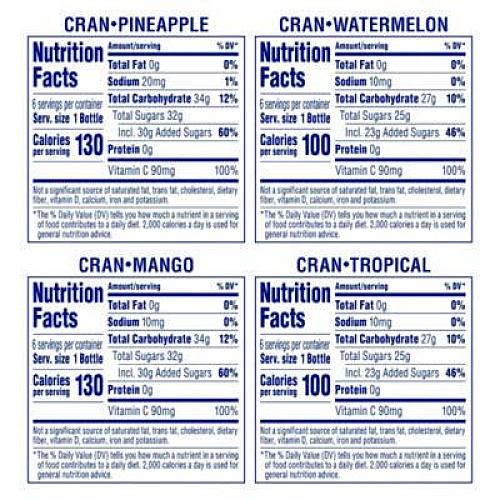 Ocean Spray Tropical Variety Pack, Assorted Flavors, 10 oz Bottle, 24/Carton (22002377)