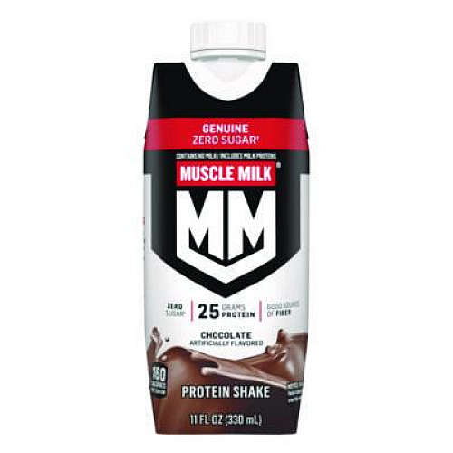 MUSCLE MILK PROTEIN Genuine Chocolate Protein Shake, 11 oz Carton, 18/Carton (22002378)
