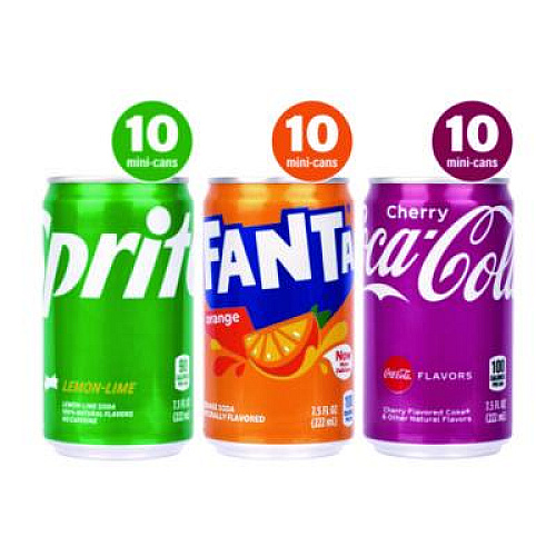 Coca-Cola Mini Cans Variety Pack, Assorted Flavors, 7.5 oz Can, 30/Carton (22002379)