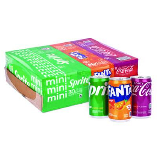 Coca-Cola Mini Cans Variety Pack, Assorted Flavors, 7.5 oz Can, 30/Carton (22002379)