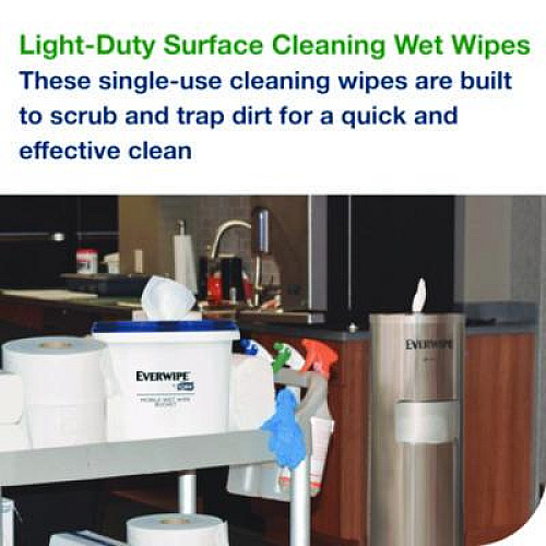 Tork Light-Duty Surface Cleaning Wet Wipe, 1-Ply, 8 x 6, Unscented, White, 2,500 Sheets/Roll, 2 Rolls/Carton (192816)