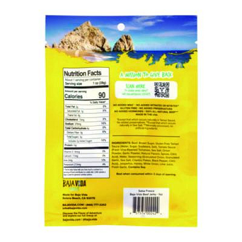 Baja Jerky Beef Jerky Salsa Fresca Snack Pack, Salsa Fresca, 1 oz Packet, 12/Carton (22002305)
