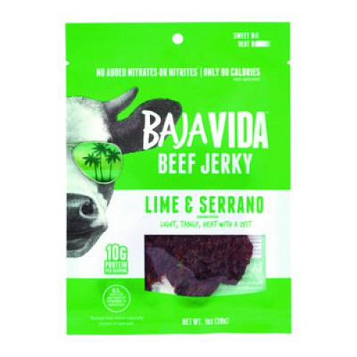 Baja Jerky Beef Jerky Lime and Serrano Pepper Snack Pack, Lime and Serrano Pepper, 1 oz Packet, 12/Carton (22002307)
