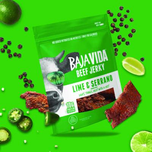 Baja Jerky Beef Jerky Lime and Serrano Pepper Snack Pack, Lime and Serrano Pepper, 1 oz Packet, 12/Carton (22002307)