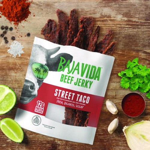 Baja Jerky Beef Jerky Street Taco Snack Pack, Street Taco, 1 oz Packet, 12/Carton (22002308)