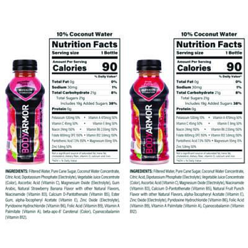 BodyArmor BASE Sports Drink Variety Pack, Assorted Flavors, 12 oz Bottle, 24/Carton (22002381)