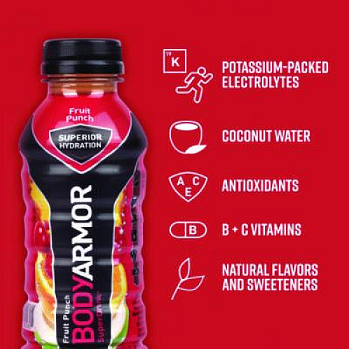 BodyArmor BASE Sports Drink Variety Pack, Assorted Flavors, 12 oz Bottle, 24/Carton (22002381)
