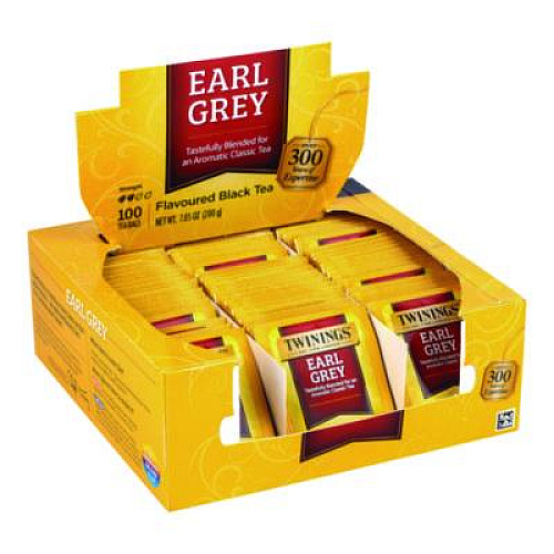 TWININGS Tea Bags, Earl Grey, Individually Wrapped, 100/Carton (22002386)