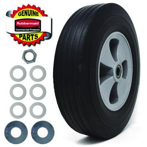 Rubbermaid Commercial Tilt Truck Wheels, 12" Wheel, Black (1013L10000)