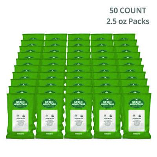 Green Mountain Coffee Fair Trade Organic House Blend Coffee, Fractional Packs, 2.5 oz, 50/Carton (4493)