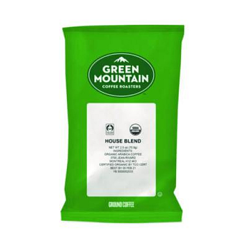 Green Mountain Coffee Fair Trade Organic House Blend Coffee, Fractional Packs, 2.5 oz, 50/Carton (4493)